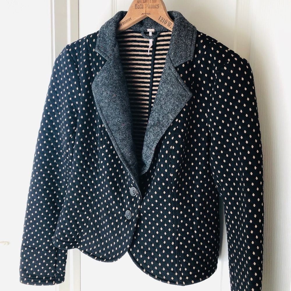 Free People Diamond Textured Knit Blazer | Size S